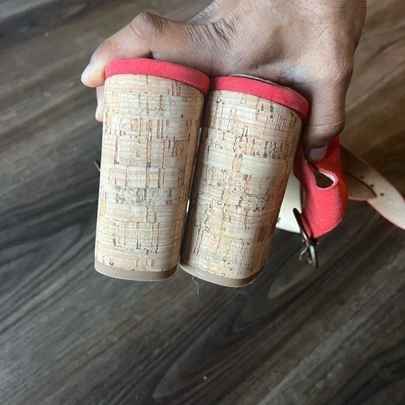 Free People Womens Cork Platform Sandals Shoes Red - Picture 7 of 13